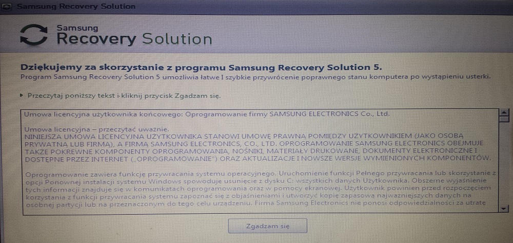 Reinstalacja Windows w laptopie Samsung